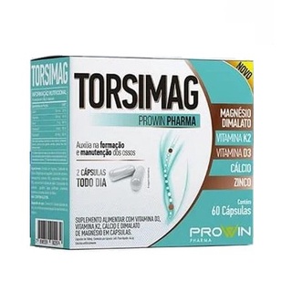 TORSIMAG - Magnésio Dimalato + Vit K2 + Vitamina D3 + Cálcio + Zinco 60 cápsulas