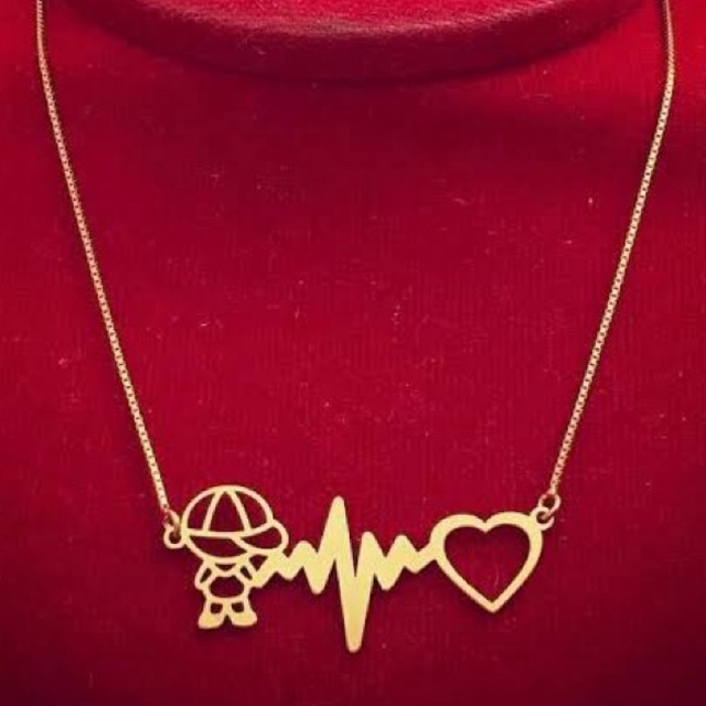 Colar Filhos Menino Folheada a ouro 18k - Corrente Feminina - Cordão Dourado - Presente dia das mães