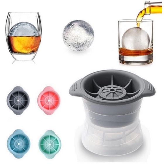 Forma De Gelo Redonda Esfera Bola Bar Whisky Ice Ball Silicone Grande Redonda