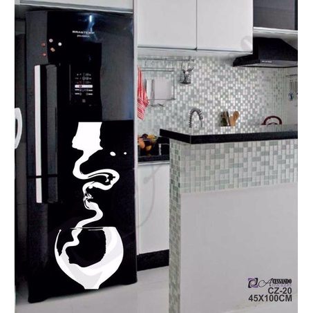 Adesivo Papel Parede Geladeira Armario Cozinha Taça Vinho +!