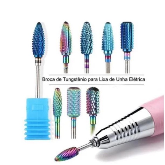 Broca De Tungstênio Nail Art Para Motor Lixadeira De Unhas Nail Drill Acrigel em Oferta na Shopee
