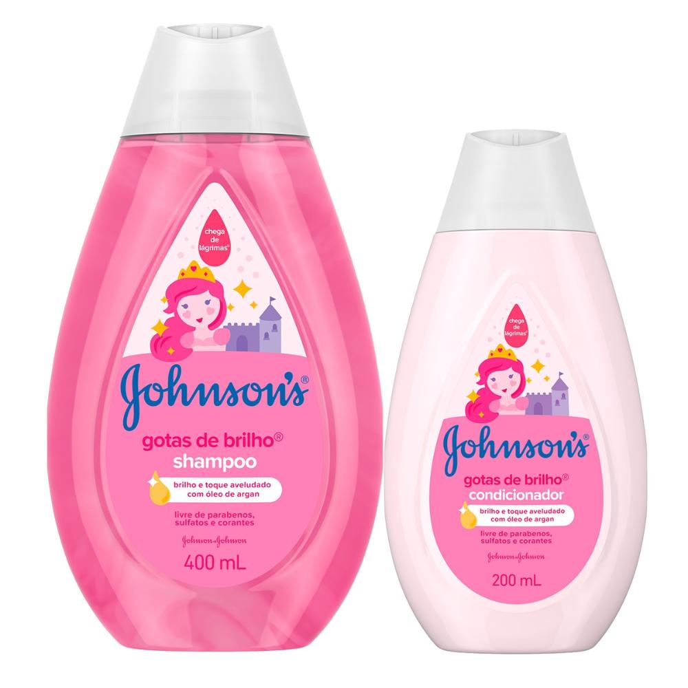 Kit Shampoo Johnson's Baby gotas de brilho 400ml + Condicionador Gotas de Brilho 200ml - Mom & Baby