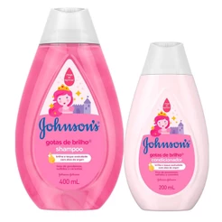 Kit Shampoo Johnson's Baby gotas de brilho 400ml + Condicionador Gotas de Brilho 200ml