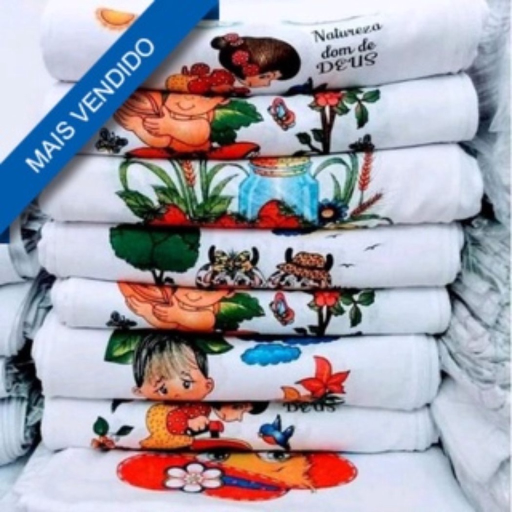 Kit 30 Unidades Pano de Prato Estampados Bainha 100% Algodão Premium
