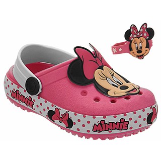 Chinelo babuche infantil menina minnie sandália c/ pulseira de brinde