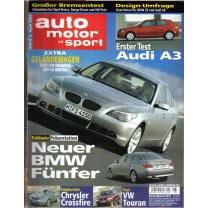AUTO MOTOR UND SPORT * BMW FÜNFER * A3 * CHRYSLER CROSSFIRE