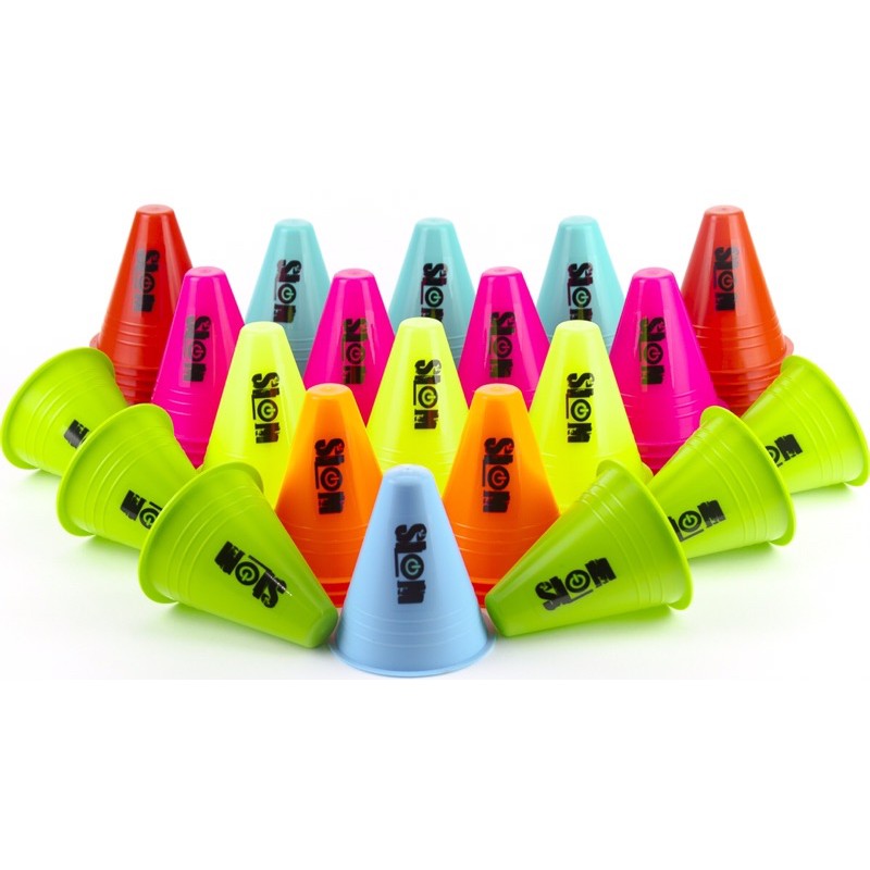 cones para slalom PowerSlom , kit com 20 unidades , cones para treino, Cones para patins skate, cones para circuito