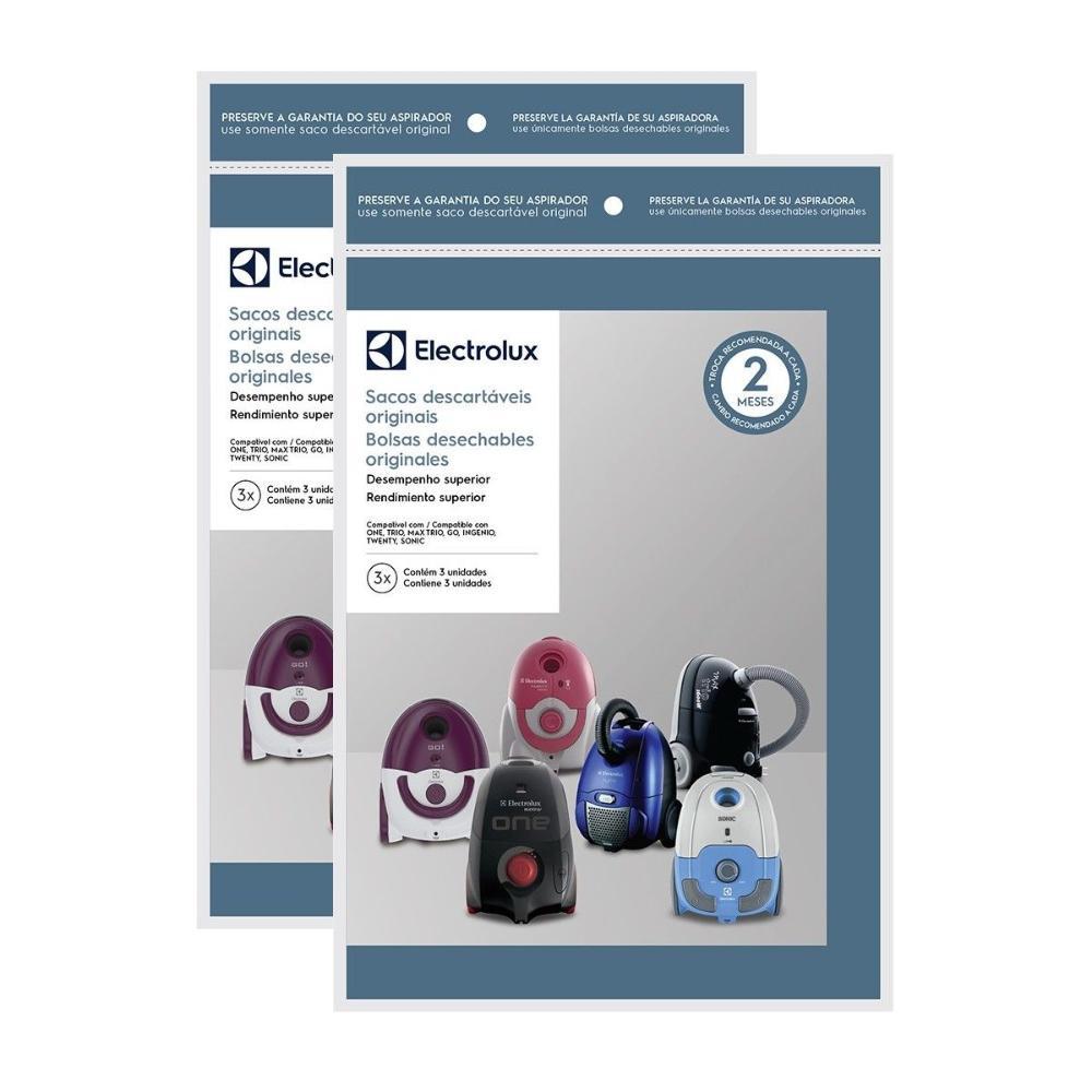 6 Sacos Descartáveis P/ Aspirador de Pó Electrolux Max Trio