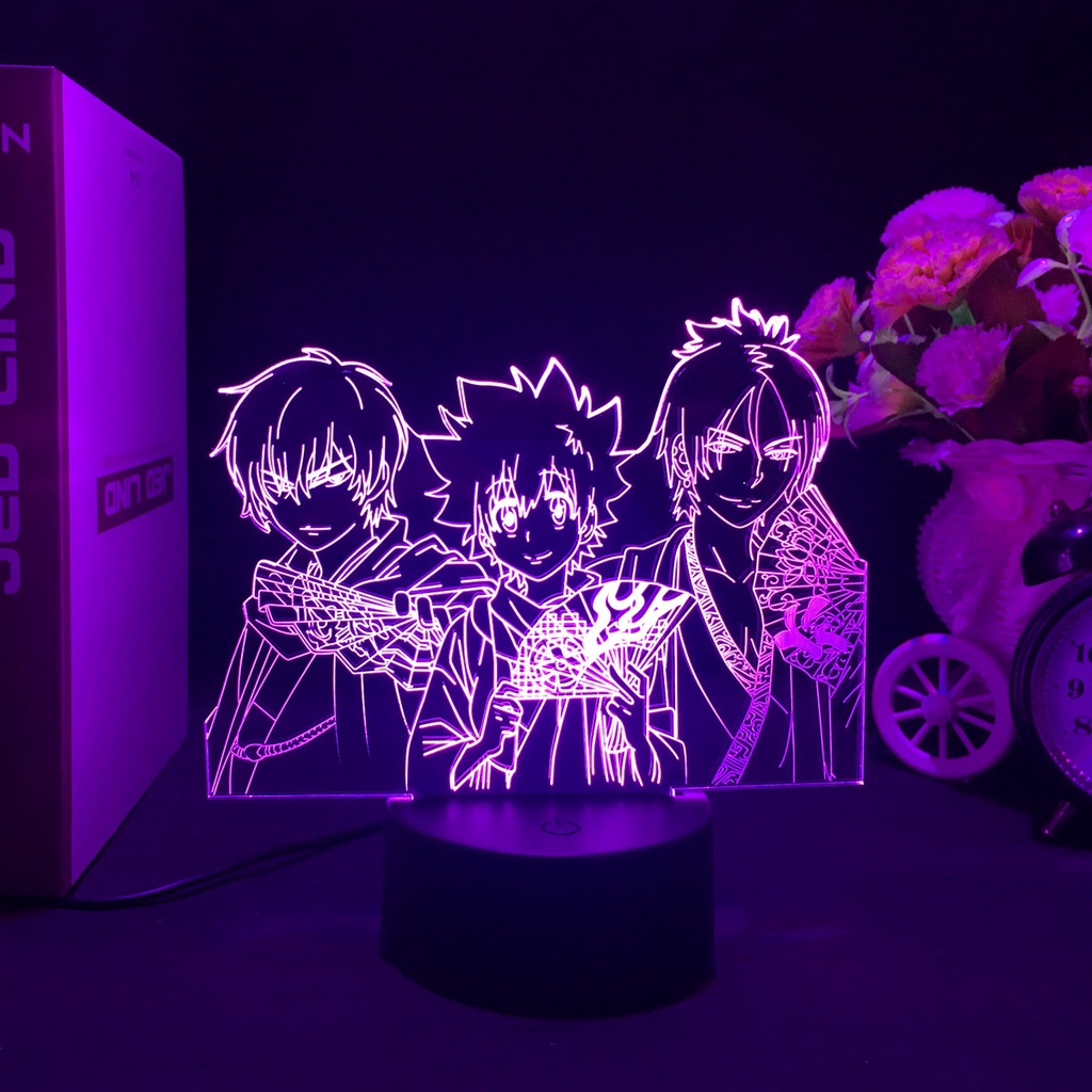 Anime Katekyō Hitman Reborn! Luminária LED 3D Noturna Presente e Decoração