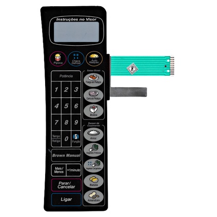 Membrana Teclado Para Microondas Panasonic Nn 7958 Nn 7858 Nng 79 Preta Curva