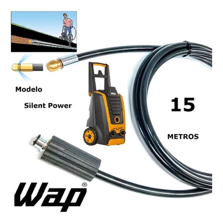 Mangueira Para Desentupidor Esgoto 15 Mts Wap Silente Power