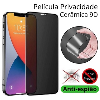 Pelicula de Ceramica 9D Privacidade Anti-Espiao Que Proporciona Alta Protecao da Tela Compativel Com iPhone 14 Pro Max