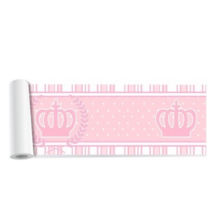 Faixa Decorativa Adesivo De Parede Infantil Coroa Menina Rosa Criança Star = 175
