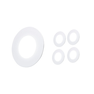 Kit 5 Painel Plafon Led 3w Redondo Embutir - Branco Quente Decoração Casa Loja