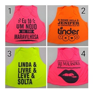 Kit 2 Cropped Neon ( Lisas , Fitness E Casual ) - Promoção
