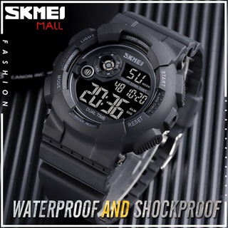 SKMEI 1583 Men Sports Watch Dual Time Alarm Hourly Chime Timed Reminder Chronograph Countdown 50m Waterproof