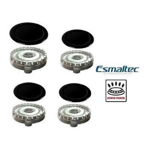 Kit Espalhador + Queimador Peças Do Fogão Esmaltec 4 Bocas