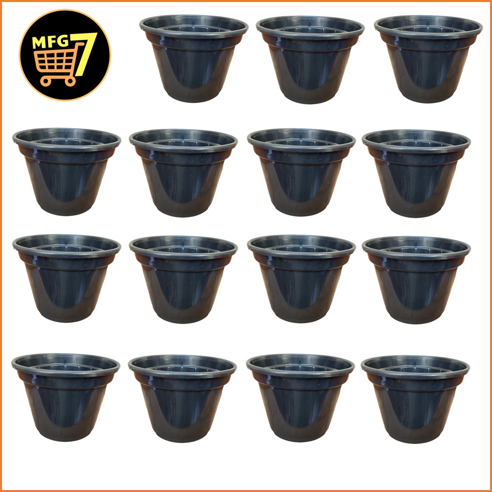 Kit Com 20 Vasos Plásticos Pote 14 Preto Ideal Para Plantas Temperos Flores, Rosa do Deserto, Suculentas, Orquídeas 910ml