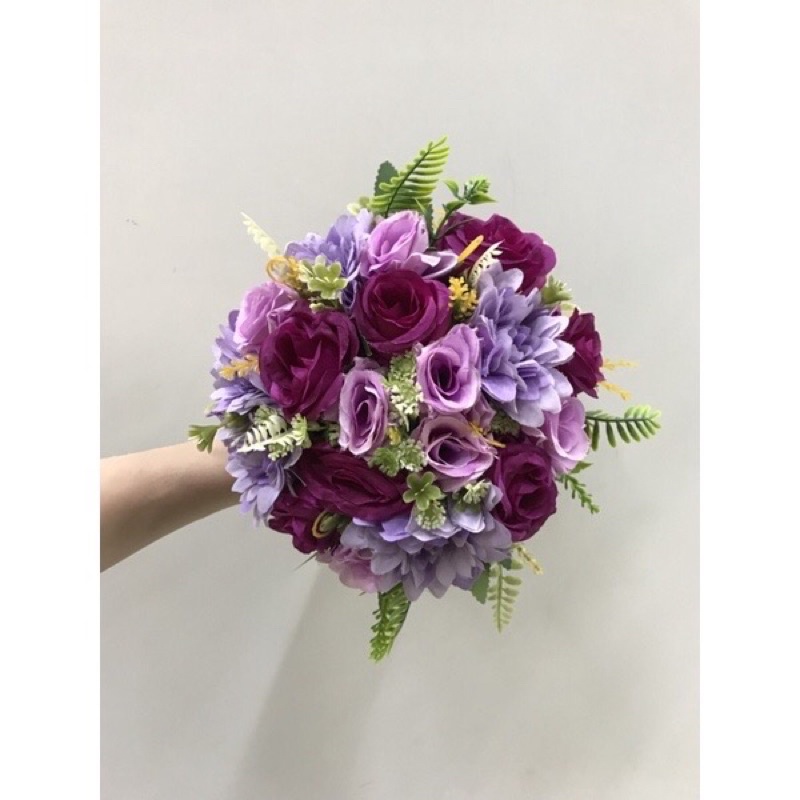Buquê de Noiva Roxo/lilás feito com Flores Artificiais | Shopee Brasil