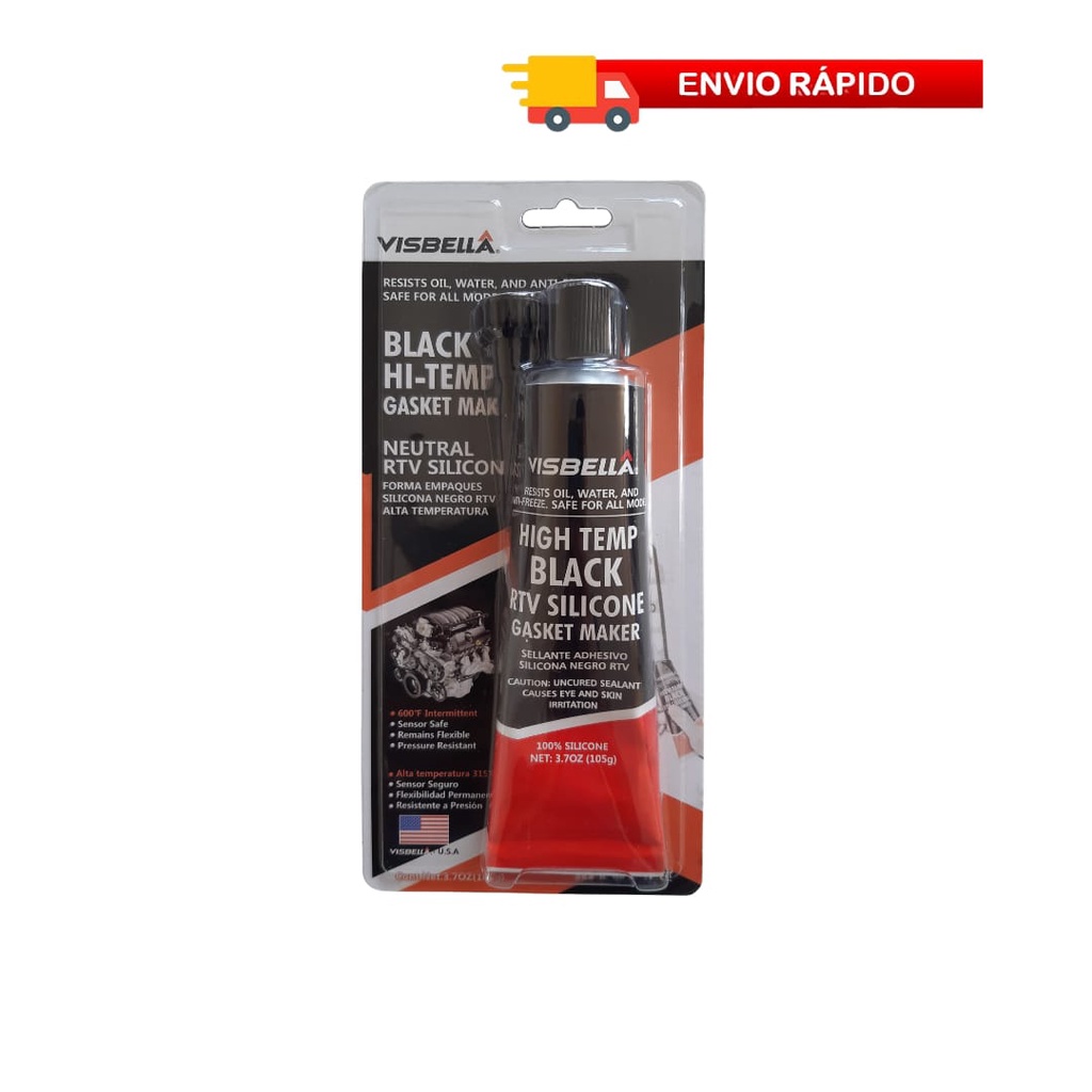 Adeviso Cola Silicone Alta Temperatura Preto Visbella