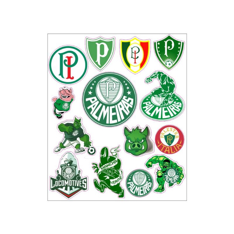 kit adesivo palmeiras time verdão torcedor promoção cartela.so.destacsr e colar