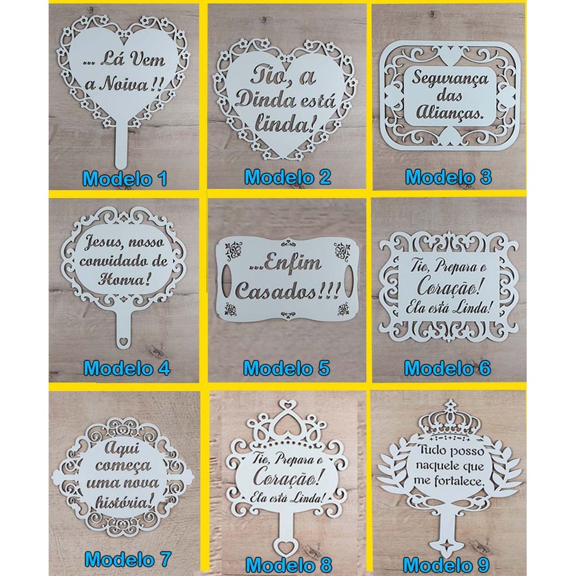 Placa Lá Vem a Noiva Frases Personalizadas Casamento Pajem Daminha Entrada em Mdf