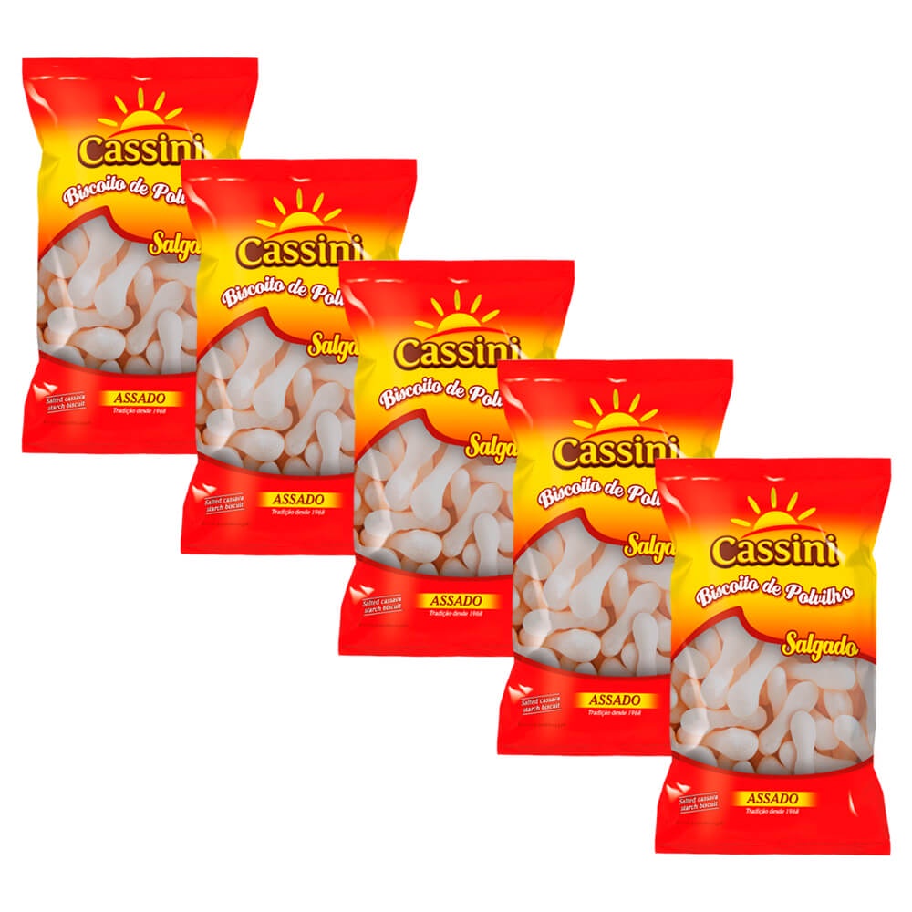 Kit com 5 Biscoitos de Polvilho Salgado 200g - Cassini