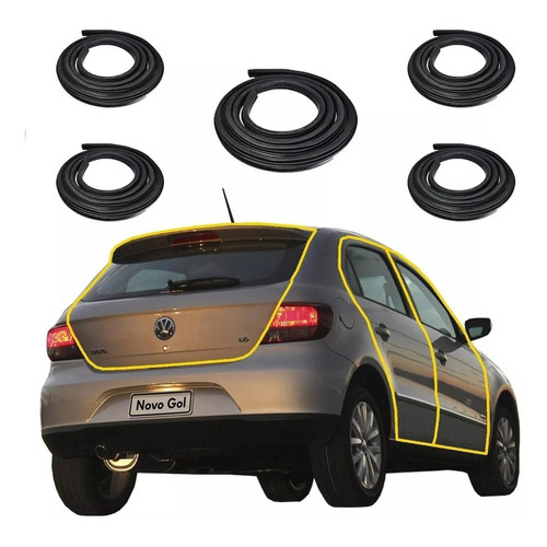 Borracha De Vedação Gol 2013 2014 2015 4 Portas + Porta Mala em Oferta na Shopee