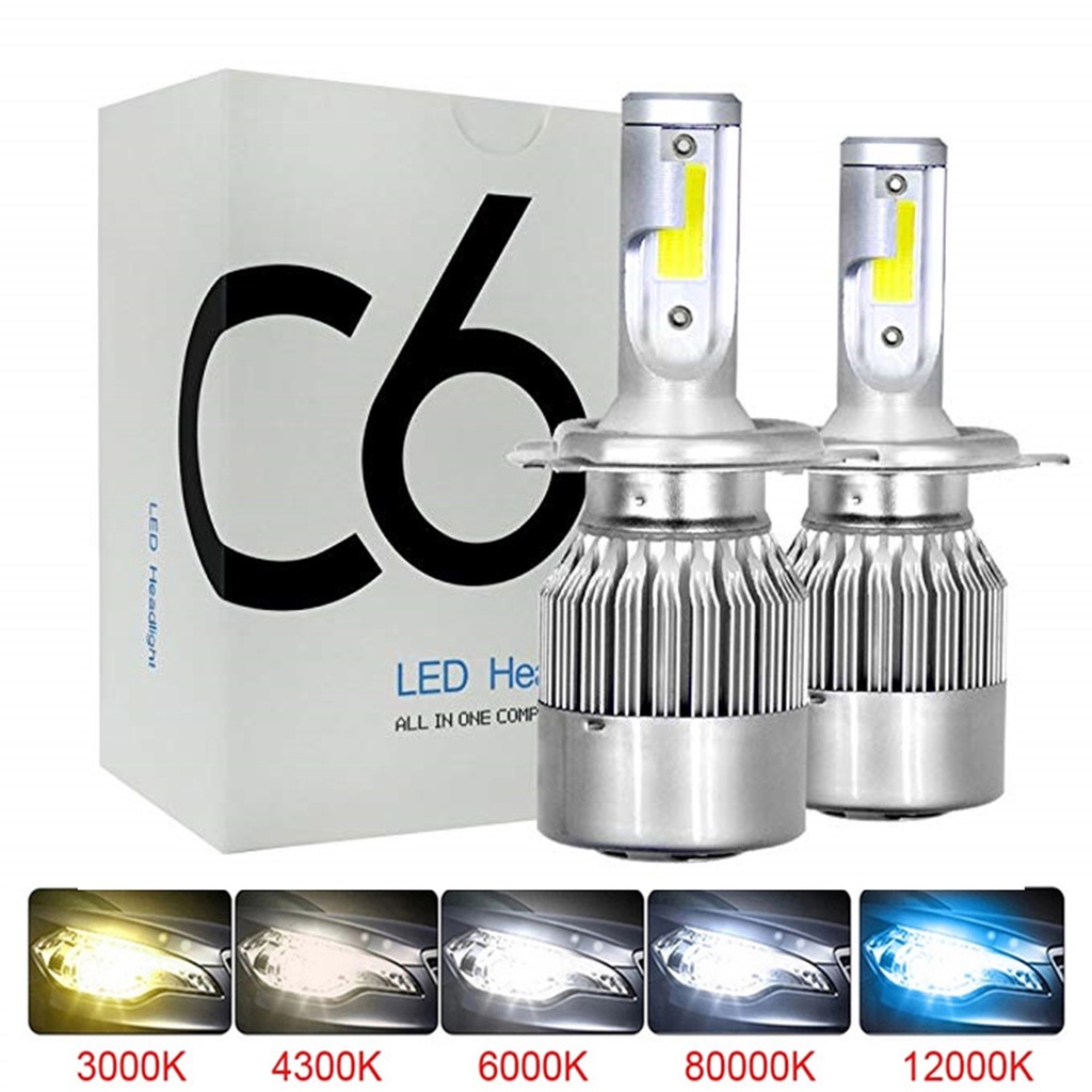 2Pcs H4 Farol Led H7 H1 H3 H8 H9 H11 CSP Chip Faróis De Neblina 880 881 9005 HB3 9006 HB4 Luzes Automáticas 4300K 600k 12V 24V 1400lm