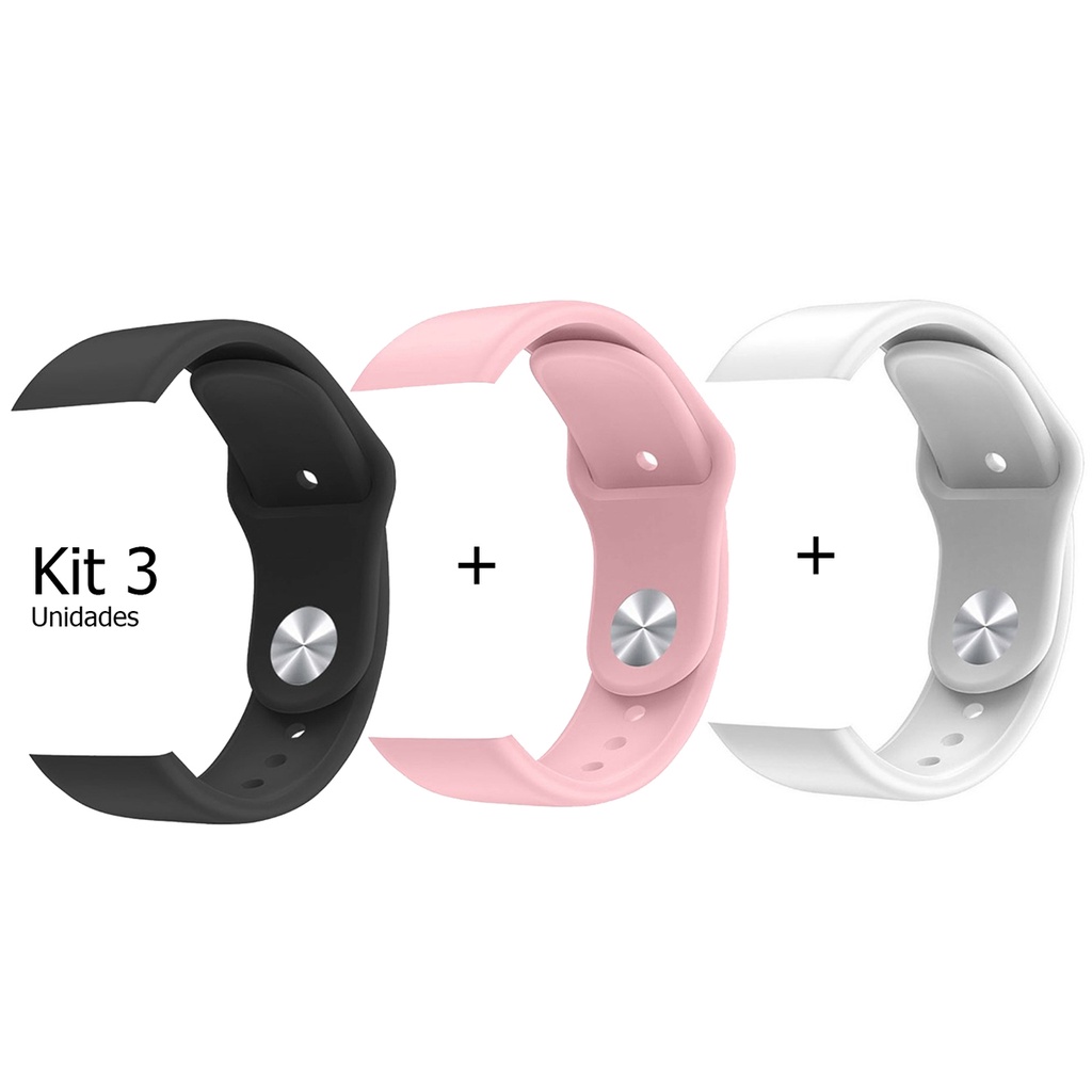 Kit Pulseiras Silicone para Relógio Inteligente Smartwatch D20 Y68