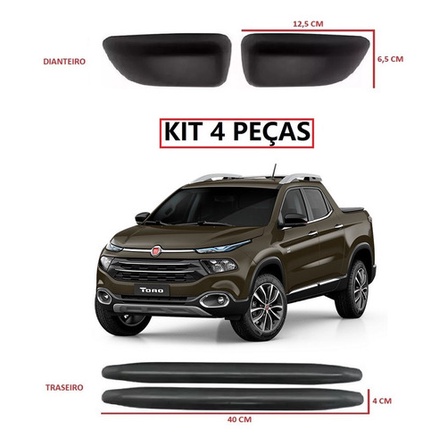 Kit Protetor Borracha Parachoque Fiat Toro
