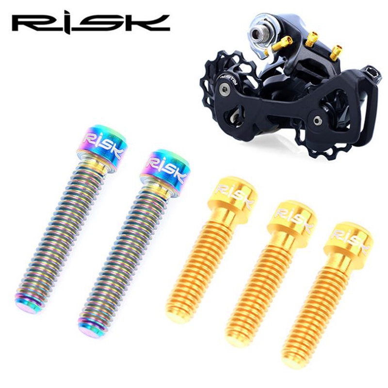 RISK Bicicleta Frontal Desviador Traseiro Parafusos M4x13,5/M4x20mm Mountain Bike RD De Ajuste De Mudança De Marcha