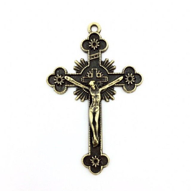 10 Crucifixos 5,3 cm p/ Montagem de Terços