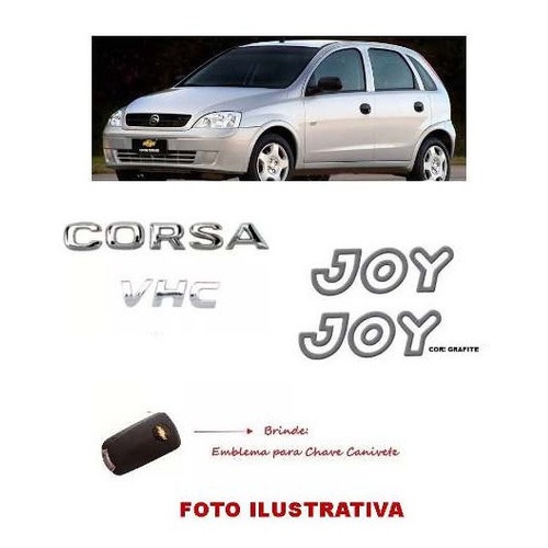 Kit Emblemas Corsa Vhc - Joy Grafite- 2002 À 2006