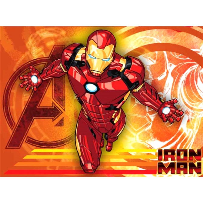 Tnt Painel Homem de Ferro Vingadores da Marvel  1,00m X 1,40m.Tipo Tecido, Para Festas, Decoração, ou como Papel de Parede.