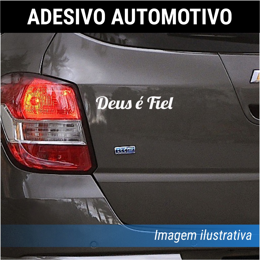 Adesivo De Carro 15cm - Deus É Fiel - Parabrisa, Lataria, Vidro