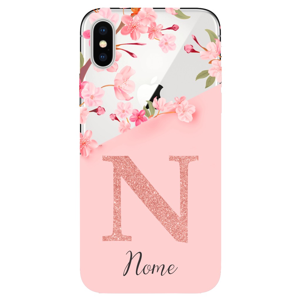Capinha Anti Impacto Personalizada iPhone X / Xs  - Delicate Flowers com fundo transparente