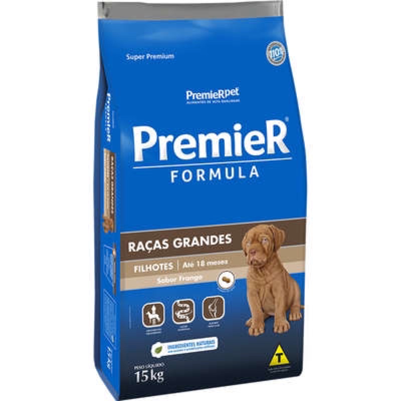 Ração Premier Pet Formula Cães Filhotes Raças Grandes e Gigantes Frango 15kg