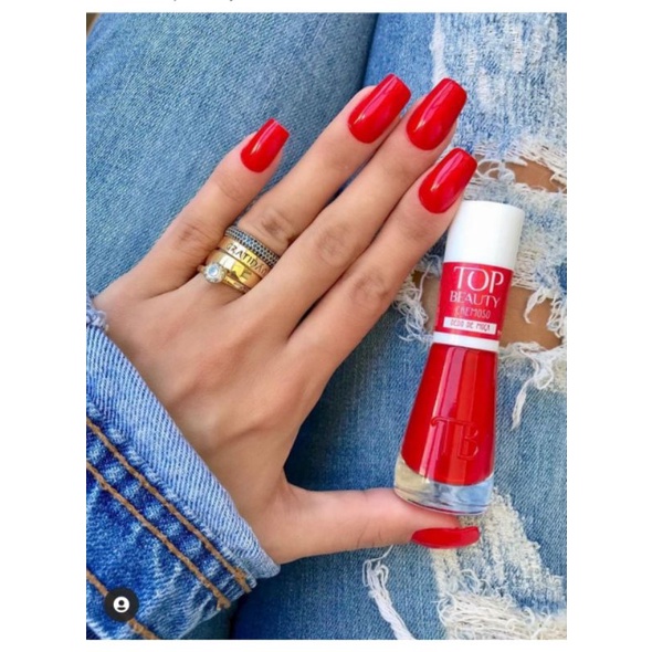 Esmalte Premium Cremoso Dedo de Moça Vermelho Top Beauty 9ml