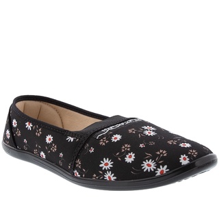 Sapatilha Moleca Detalhe Floral Tecido Preto 52059