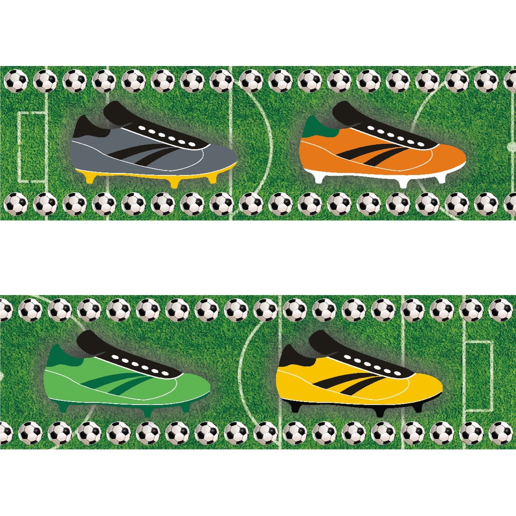 Adesivo Faixa Border Infantil Jogo Futebol Jogador Bola Campo Gramado kit com 5 unidades M23