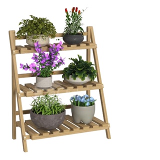 prateleiras para vaso de plantas de madeira em Oferta na Shopee