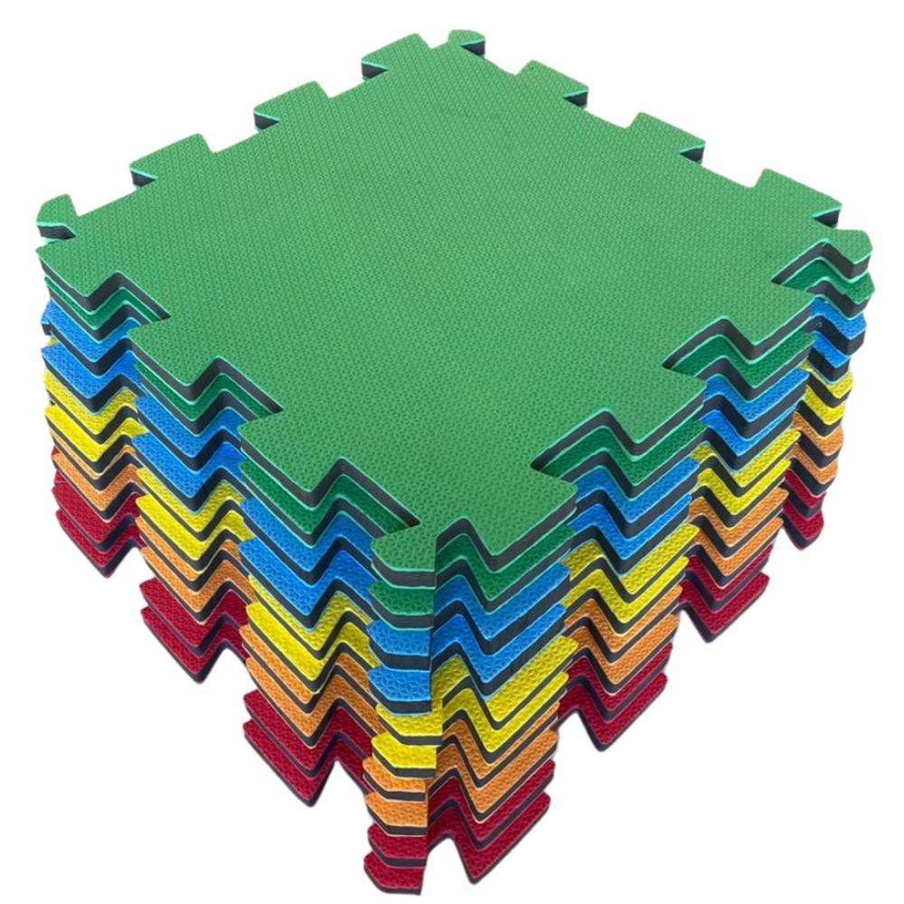 Kit 10 Tapetes Ou Tatames Eva Colorido 50x50x2 Cm