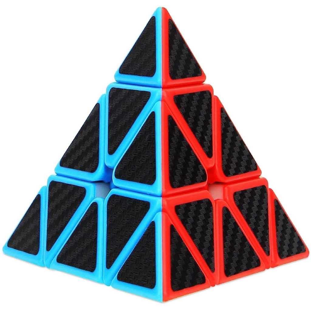 Triangle Pyramid Cube, Carbon Fiber Sticker Cube for Brain Teasers and ...
