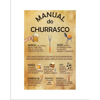 Placa Decorativa - Manual Do Churrasco em Oferta na Shopee