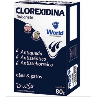 Sabonete Clorexidina Dermatite e Coceira Cães e Gatos World Dugs 80g
