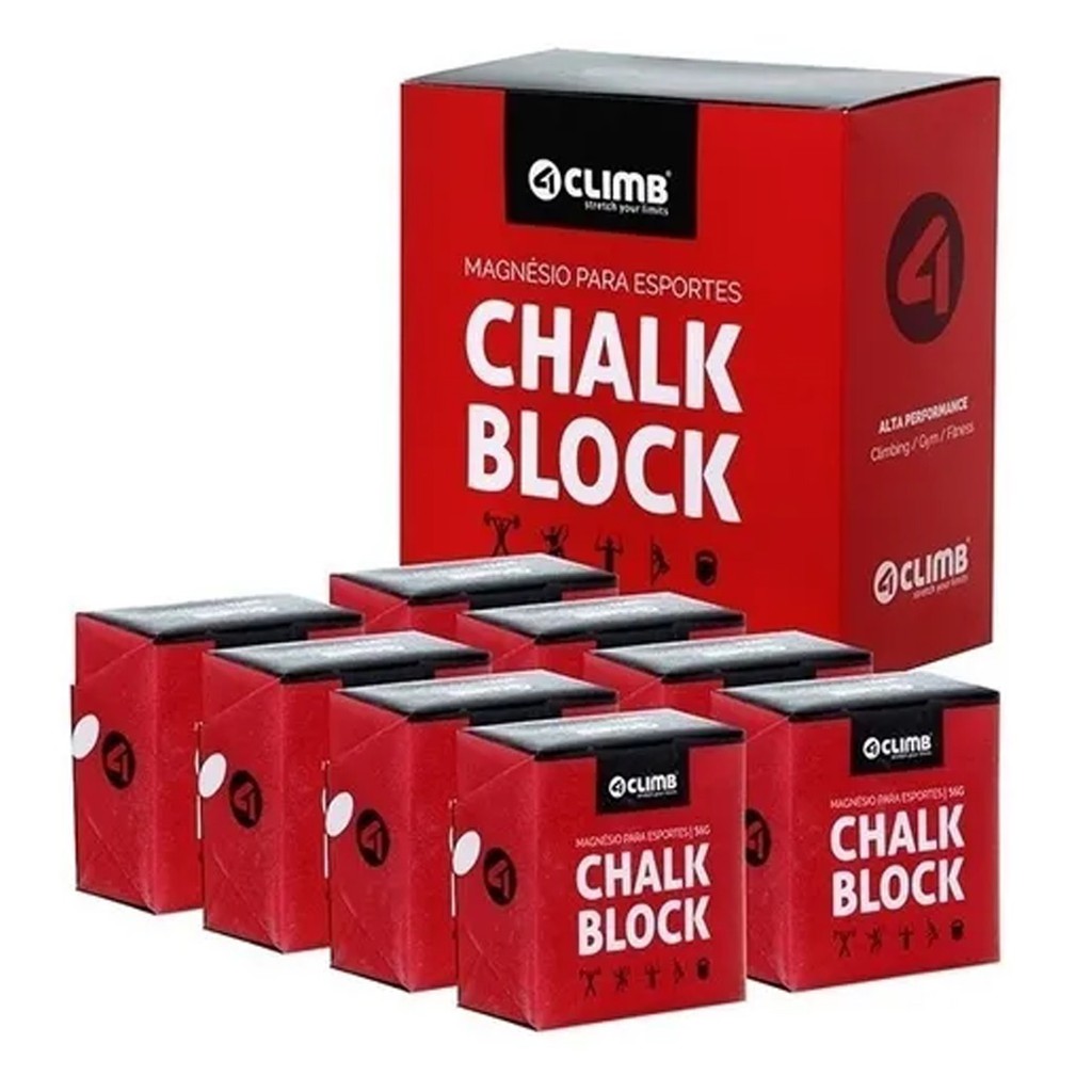 Caixa com 8 Carbonato Magnesio Cross Fit / Escalada Chalk Block