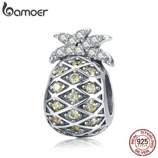 Bamoer Pulseira De Prata Abacaxi Charme 925 Acessórios SCC936