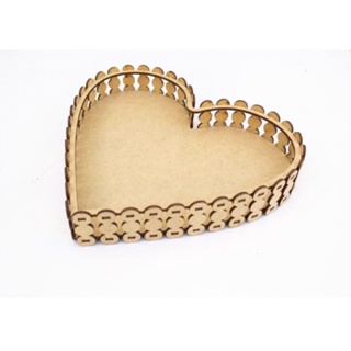 2 Bandeja Pérola Coração em MDF Cru - MÉDIA em Oferta na Shopee