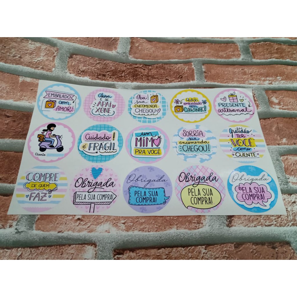 15 Etiquetas Agradecimento 5x5cm